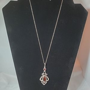Nwot Sterling silver Amber filigree necklace